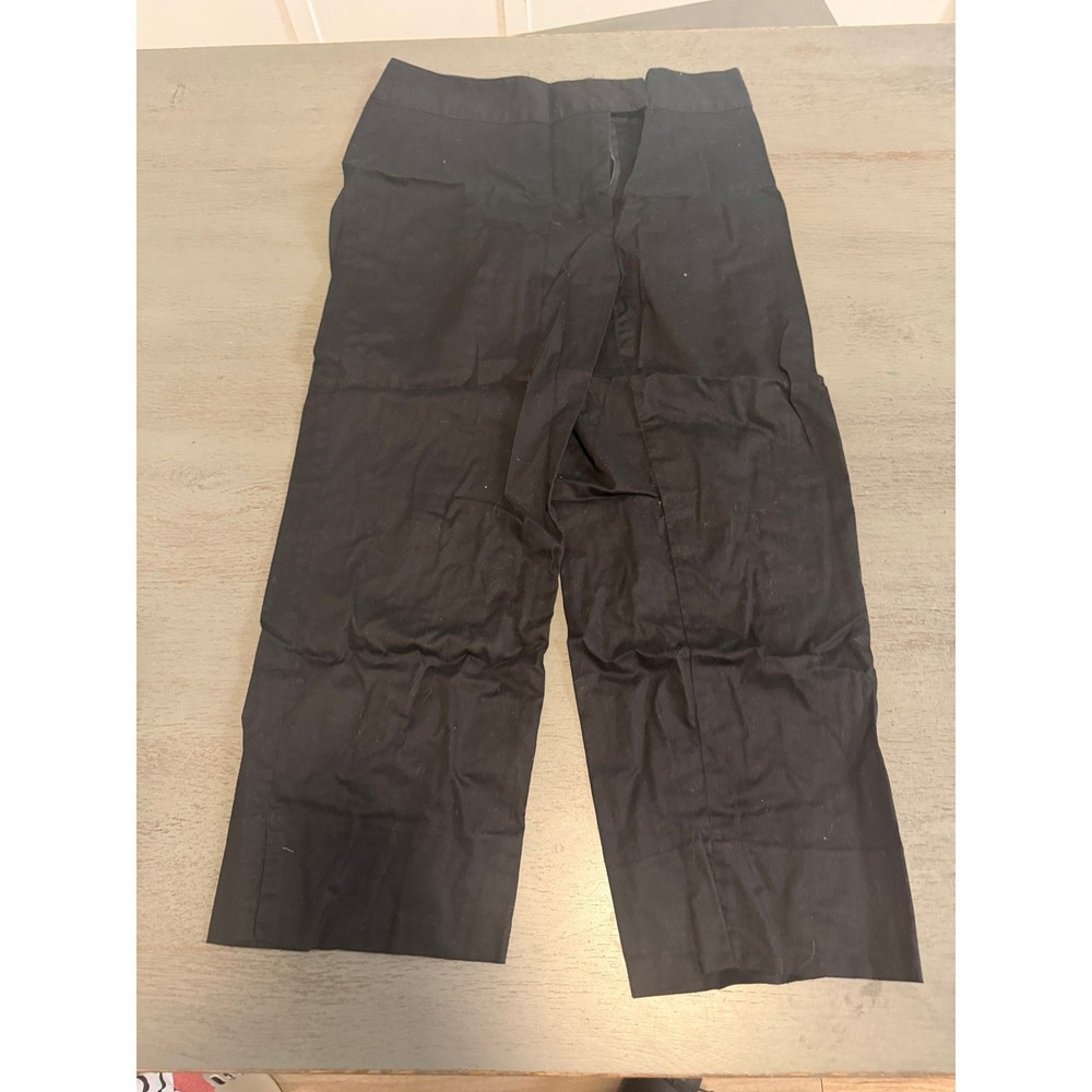 John Paul Richard Uniform Petite Black Cropped Pants Size P4 Cotton Blend